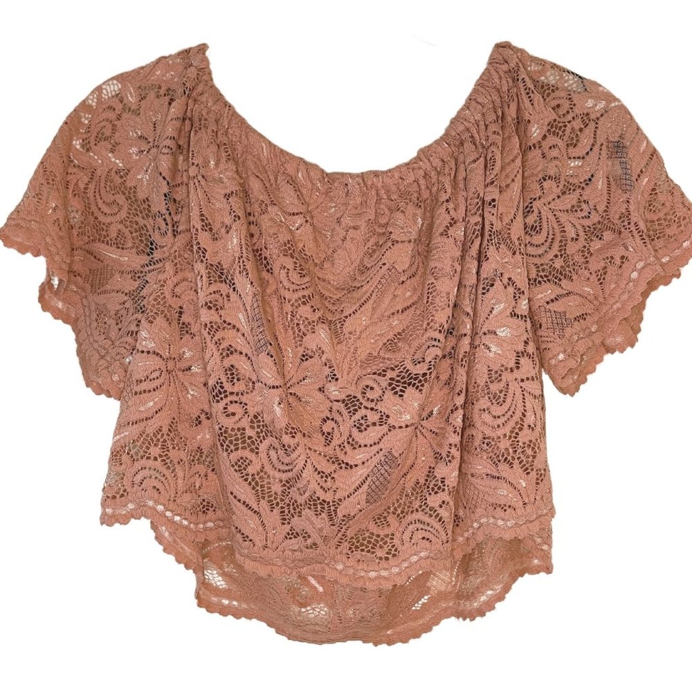 Forever 21 Pink Lace Crop Top